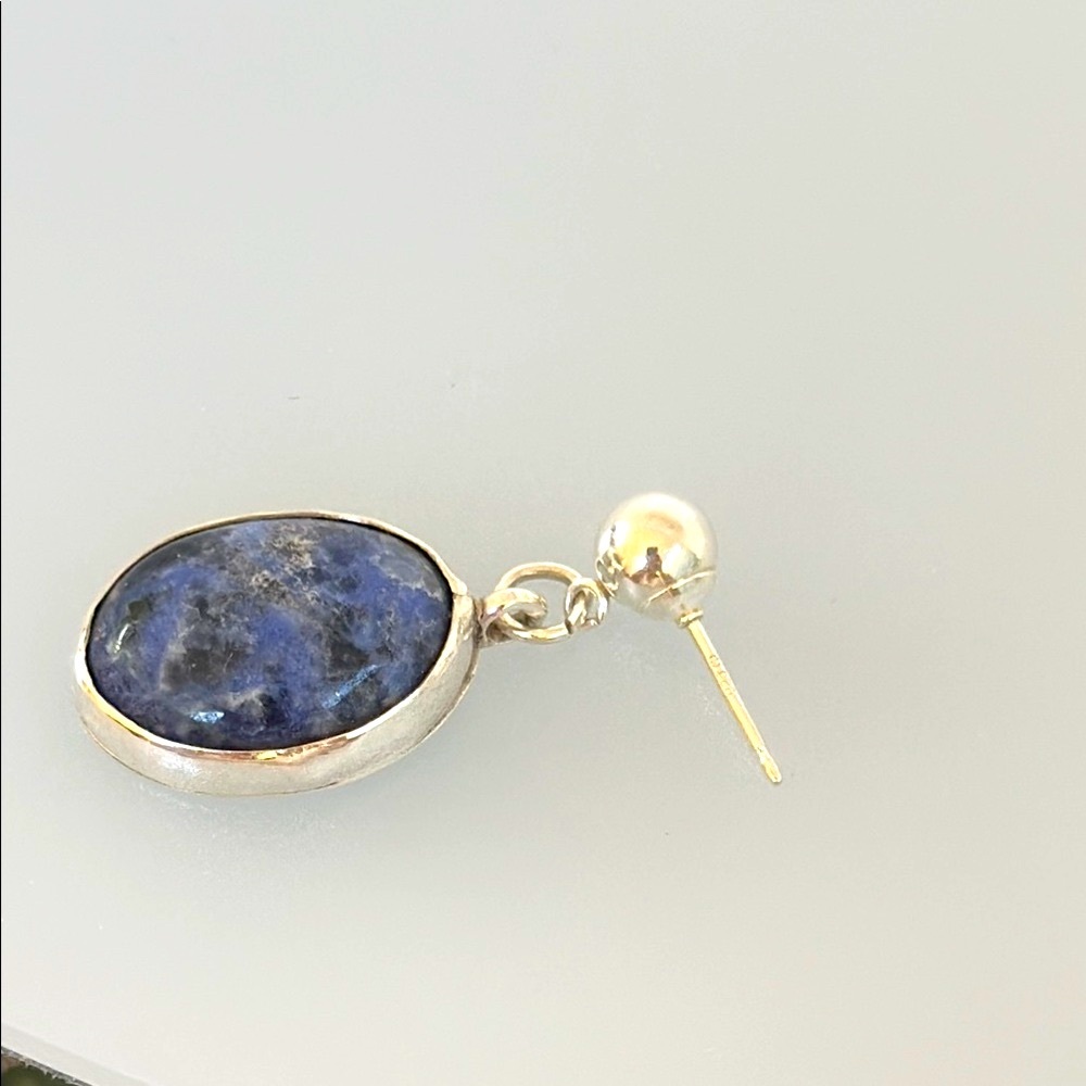 Elegant 925 silver Blue and Silver Dangle Earrings with Elegant Drop Design - Picture 4 of 6